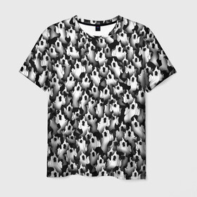 Мужская футболка 3D с принтом Haunted Family Призраки в Кировске, 100% полиэфир | прямой крой, круглый вырез горловины, длина до линии бедер | hip hop | kizaru | rap | паттерн | приведение | призрак | рэп | толпа | хип хоп