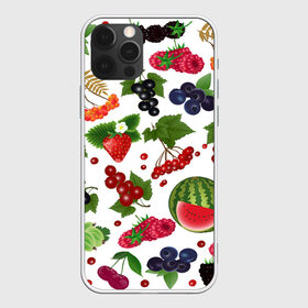 Чехол для iPhone 12 Pro Max с принтом Ягоды в Кировске, Силикон |  | арбуз | белый фон | вишня | вкуснятина | калина | клубника | коллекция ягод | крыжовник | лето | малина | огород | рябина | сладкие | смородина | спелые | черника | ягодный фон | ягоды