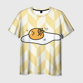 Мужская футболка 3D с принтом гудетама в Кировске, 100% полиэфир | прямой крой, круглый вырез горловины, длина до линии бедер | Тематика изображения на принте: гудетама | еда | ленивое яйцо | яичница