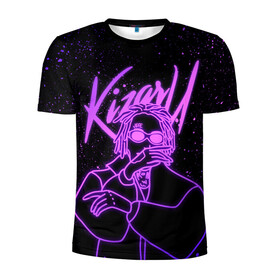 Мужская футболка 3D спортивная с принтом KIZARU в Кировске, 100% полиэстер с улучшенными характеристиками | приталенный силуэт, круглая горловина, широкие плечи, сужается к линии бедра | haunted family | kizaru | kizaru   haunted family | rap | кизару | рэп | хип хоп