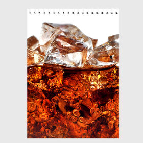Скетчбук с принтом Кола со льдом в Кировске, 100% бумага
 | 48 листов, плотность листов — 100 г/м2, плотность картонной обложки — 250 г/м2. Листы скреплены сверху удобной пружинной спиралью | Тематика изображения на принте: cola | colla | кола | колла | напитки | пузыри