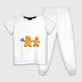 Детская пижама хлопок с принтом Пряничные человечки в Кировске, 100% хлопок |  брюки и футболка прямого кроя, без карманов, на брюках мягкая резинка на поясе и по низу штанин
 | 