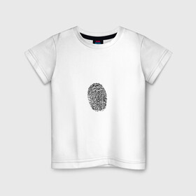 Детская футболка хлопок с принтом  fingerprint в Кировске, 100% хлопок | круглый вырез горловины, полуприлегающий силуэт, длина до линии бедер | fingerprint | отпечаток | отпечаток пальца | палец | след пальца
