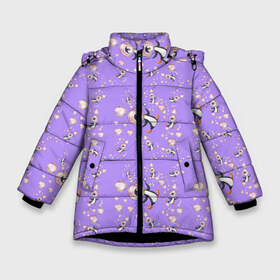 Зимняя куртка для девочек 3D с принтом Пингвин космонавт в Кировске, ткань верха — 100% полиэстер; подклад — 100% полиэстер, утеплитель — 100% полиэстер. | длина ниже бедра, удлиненная спинка, воротник стойка и отстегивающийся капюшон. Есть боковые карманы с листочкой на кнопках, утяжки по низу изделия и внутренний карман на молнии. 

Предусмотрены светоотражающий принт на спинке, радужный светоотражающий элемент на пуллере молнии и на резинке для утяжки. | космонавт | лето | мыло | пена | пингвин | пузыри | шары