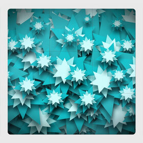 Магнитный плакат 3Х3 с принтом Звездочки в Кировске, Полимерный материал с магнитным слоем | 9 деталей размером 9*9 см | голубая звезда | звезда | звездный | звездочки | паттерн звезды | шестиконечная звезда