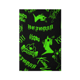 Обложка для паспорта матовая кожа с принтом KIZARU / HAUNTED FAMILY в Кировске, натуральная матовая кожа | размер 19,3 х 13,7 см; прозрачные пластиковые крепления | haunted family | kizaru | kizaru   haunted family | rap | кизару | негодяй | рэп | хип хоп