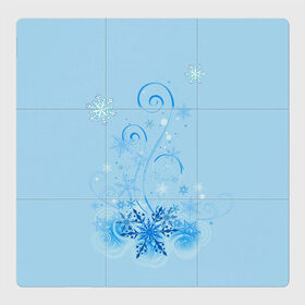 Магнитный плакат 3Х3 с принтом Зимние узоры в Кировске, Полимерный материал с магнитным слоем | 9 деталей размером 9*9 см | Тематика изображения на принте: зима | зимний узор | снег. | снежинки | узоры
