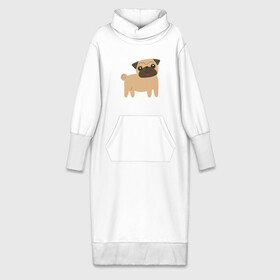 Платье удлиненное хлопок с принтом Мопс в Кировске,  |  | dog | мопс | собака