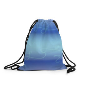 Рюкзак-мешок 3D с принтом Синие рисунки в Кировске, 100% полиэстер | плотность ткани — 200 г/м2, размер — 35 х 45 см; лямки — толстые шнурки, застежка на шнуровке, без карманов и подкладки | модное | неоновое | проста | синий