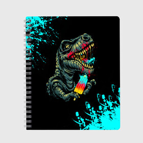 Тетрадь с принтом Godzilla в Кировске, 100% бумага | 48 листов, плотность листов — 60 г/м2, плотность картонной обложки — 250 г/м2. Листы скреплены сбоку удобной пружинной спиралью. Уголки страниц и обложки скругленные. Цвет линий — светло-серый
 | 2021 | godzilla | абстракция | брызги | год быка | годзила | годзилла | зверь | коготь | кот | лето | лиса | мороженко | мороженое | мужская | мужчина | новогодняя | океан | осьминог | с новым годом | след