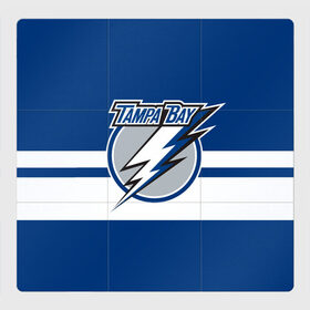 Магнитный плакат 3Х3 с принтом TAMPA BAY LIGHTING в Кировске, Полимерный материал с магнитным слоем | 9 деталей размером 9*9 см | hockey | logo | nhl | sport | tampa | tampa bay | team | usa | линии | логотип | нхл | спорт | сша | тампа | тампа бэй | хоккей