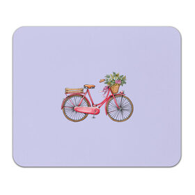 Коврик для мышки прямоугольный с принтом Bicycle в Кировске, натуральный каучук | размер 230 х 185 мм; запечатка лицевой стороны | букет | велосипед | лето | цветы