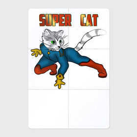 Магнитный плакат 2Х3 с принтом Суперкот в Кировске, Полимерный материал с магнитным слоем | 6 деталей размером 9*9 см | cat | кот | котик. котенок. коты | кошка