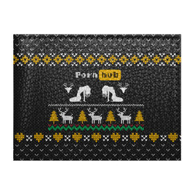 Обложка для студенческого билета с принтом Pornhub свитер с оленями в Кировске, натуральная кожа | Размер: 11*8 см; Печать на всей внешней стороне | Тематика изображения на принте: 2021 | knit | knitted | merch | new year | sweater | ugly sweater | вязанный | вязяный | зимний | лого | логотип | мерч | новый год | олени | рождественский | рождественский свитер | рождес