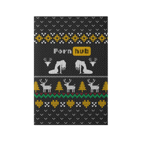 Обложка для паспорта матовая кожа с принтом Pornhub свитер с оленями в Кировске, натуральная матовая кожа | размер 19,3 х 13,7 см; прозрачные пластиковые крепления | 2021 | knit | knitted | merch | new year | sweater | ugly sweater | вязанный | вязяный | зимний | лого | логотип | мерч | новый год | олени | рождественский | рождественский свитер | рождес