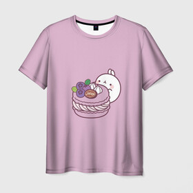 Мужская футболка 3D с принтом моланг с макарон в Кировске, 100% полиэфир | прямой крой, круглый вырез горловины, длина до линии бедер | еда | макарон | моланг | сладости