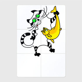 Магнитный плакат 2Х3 с принтом Золотая рыбка в Кировске, Полимерный материал с магнитным слоем | 6 деталей размером 9*9 см | Тематика изображения на принте: cat | золотая рыбка | кот. кошка. котик | котенок | коты