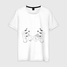 Мужская футболка хлопок с принтом Jujutsu Kaisen Itadori в Кировске, 100% хлопок | прямой крой, круглый вырез горловины, длина до линии бедер, слегка спущенное плечо. | hand | itadori | sukuna | итадори | магическая битва | руки | сукуна
