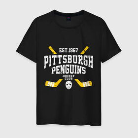 Мужская футболка хлопок с принтом Pittsburgh Penguins в Кировске, 100% хлопок | прямой крой, круглый вырез горловины, длина до линии бедер, слегка спущенное плечо. | hockey | nhl | penguins | pittsburg | pittsburgh | pittsburgh penguins | usa | нхл | пингвинз | питтсбург | питтсбург пингвинз | спорт | сша | хоккей | шайба