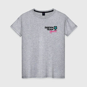 Женская футболка хлопок с принтом Dream Team logo в Кировске, 100% хлопок | прямой крой, круглый вырез горловины, длина до линии бедер, слегка спущенное плечо | blogger | bloggers | dream team | dream team house | dreamteam | dth | tik tok | tik tok house | блогер | блогеры | тик ток | тиктокеры