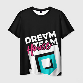 Мужская футболка 3D с принтом House в Кировске, 100% полиэфир | прямой крой, круглый вырез горловины, длина до линии бедер | blogger | bloggers | dream team | dream team house | dreamteam | dth | tik tok | tik tok house | блогер | блогеры | тик ток | тиктокеры