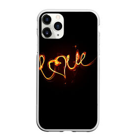 Чехол для iPhone 11 Pro Max матовый с принтом Огненная любовь в Кировске, Силикон |  | любовь | огненная надпись | позитив. | романтика | сердце | я люблю