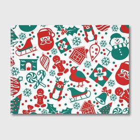 Альбом для рисования с принтом Дух Рождества и Нового Года в Кировске, 100% бумага
 | матовая бумага, плотность 200 мг. | Тематика изображения на принте: 