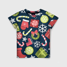Детская футболка 3D с принтом Новогоднее Настроение в Кировске, 100% гипоаллергенный полиэфир | прямой крой, круглый вырез горловины, длина до линии бедер, чуть спущенное плечо, ткань немного тянется | 