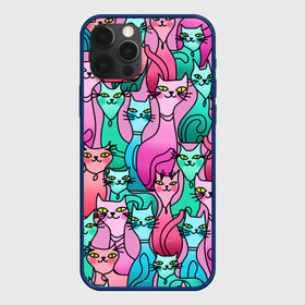 Чехол для iPhone 12 Pro Max с принтом Цветные котики в Кировске, Силикон |  | cat | кот. кошка. котик. котики | коты