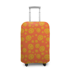 Чехол для чемодана 3D с принтом Helloween Pumpkin - Хеллоуин в Кировске, 86% полиэфир, 14% спандекс | двустороннее нанесение принта, прорези для ручек и колес | helloween | orange | pumpkin | оранжевый | тыквы | хеллоуин