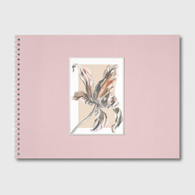 Альбом для рисования с принтом Цветок в рамке в Кировске, 100% бумага
 | матовая бумага, плотность 200 мг. | Тематика изображения на принте: ботаника | илюстрация | прямоугольник | рамка | рисунок | хлопок | цветок