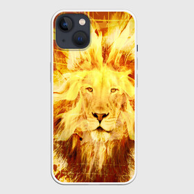 Чехол для iPhone 13 с принтом Лев в Кировске,  |  | cat | kitten | kitty | lion | pet | tiger | арт | взгляд | животные | кот | котёнок | коты | котятки | котятушки | кошечки | кошка | кошки | лев | мордочка | тигр