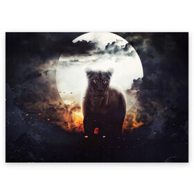 Поздравительная открытка с принтом Львица в Кировске, 100% бумага | плотность бумаги 280 г/м2, матовая, на обратной стороне линовка и место для марки
 | cat | kitten | kitty | lion | pet | tiger | арт | взгляд | животные | кот | котёнок | коты | котятки | котятушки | кошечки | кошка | кошки | лев | мордочка | тигр