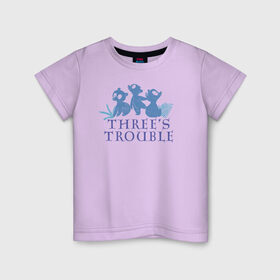 Детская футболка хлопок с принтом Threes Trouble в Кировске, 100% хлопок | круглый вырез горловины, полуприлегающий силуэт, длина до линии бедер | Тематика изображения на принте: brave | merida | pixar | vdzabma | мерида | пиксар | храбрая | храбрая сердцем