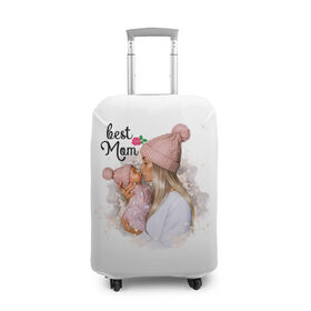 Чехол для чемодана 3D с принтом Best Mom в Кировске, 86% полиэфир, 14% спандекс | двустороннее нанесение принта, прорези для ручек и колес | 2021 | best mom | mom | беременность | доченька | дочка | дочке | лучшая мама | люблю маму | любовь | мама | маме | мамочка | мамочке | мамуле | мамуля | пузожитель | рождение ребенка | самая лучшая мама | семья