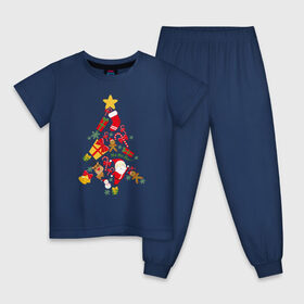 Детская пижама хлопок с принтом Новогодняя елка в Кировске, 100% хлопок |  брюки и футболка прямого кроя, без карманов, на брюках мягкая резинка на поясе и по низу штанин
 | 
