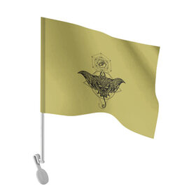 Флаг для автомобиля с принтом Скат тату в Кировске, 100% полиэстер | Размер: 30*21 см | глаза | знаки | морские обитатели | око фараона | символы | татуировки | узоры. | электрический скат