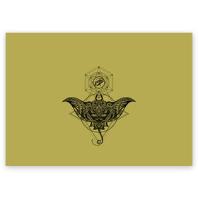 Поздравительная открытка с принтом Скат тату в Кировске, 100% бумага | плотность бумаги 280 г/м2, матовая, на обратной стороне линовка и место для марки
 | глаза | знаки | морские обитатели | око фараона | символы | татуировки | узоры. | электрический скат