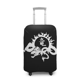 Чехол для чемодана 3D с принтом Ребёнок на китайском в Кировске, 86% полиэфир, 14% спандекс | двустороннее нанесение принта, прорези для ручек и колес | восток. | драконы | иероглифы | китайский иероглиф | солнце | татуировки