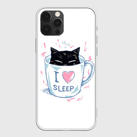 Чехол для iPhone 12 Pro Max с принтом Я Люблю Спать в Кировске, Силикон |  | cat | cats | coffee | i | love | nekoffee | night | sleep | вечер | жарко | зима | кот | котенок | котик | котэ | котяра | котята | кофе | кошка | люблю | любовь | нежное | нежный | ночь | сон | спать | тепло | холод | холодно | я
