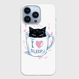 Чехол для iPhone 13 Pro с принтом Я Люблю Спать в Кировске,  |  | cat | cats | coffee | i | love | nekoffee | night | sleep | вечер | жарко | зима | кот | котенок | котик | котэ | котяра | котята | кофе | кошка | люблю | любовь | нежное | нежный | ночь | сон | спать | тепло | холод | холодно | я