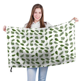 Флаг 3D с принтом папоротник в Кировске, 100% полиэстер | плотность ткани — 95 г/м2, размер — 67 х 109 см. Принт наносится с одной стороны | paporotnik | абстракция | зеленый | лето | листья | пляж | простота | узор