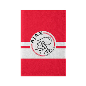 Обложка для паспорта матовая кожа с принтом AJAX AMSTERDAM в Кировске, натуральная матовая кожа | размер 19,3 х 13,7 см; прозрачные пластиковые крепления | Тематика изображения на принте: ajax | amsterdam | football | holland | red | sport | team | white | амстердам | аякс | гол | голландия | красный | логотип | мяч | нидерланды | полосы | спорт | футбол