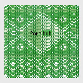 Магнитный плакат 3Х3 с принтом PornHub в Кировске, Полимерный материал с магнитным слоем | 9 деталей размером 9*9 см | Тематика изображения на принте: cool | fashion | green | hype | pattern | rdmerryhab | зеленый | круто | мода | узор | хайп