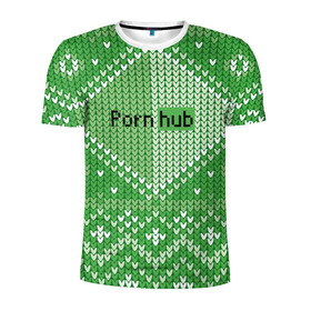 Мужская футболка 3D спортивная с принтом PornHub в Кировске, 100% полиэстер с улучшенными характеристиками | приталенный силуэт, круглая горловина, широкие плечи, сужается к линии бедра | cool | fashion | green | hype | pattern | rdmerryhab | зеленый | круто | мода | узор | хайп