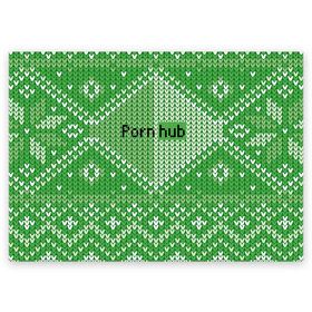 Поздравительная открытка с принтом PornHub в Кировске, 100% бумага | плотность бумаги 280 г/м2, матовая, на обратной стороне линовка и место для марки
 | cool | fashion | green | hype | pattern | rdmerryhab | зеленый | круто | мода | узор | хайп