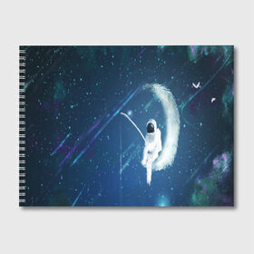 Альбом для рисования с принтом Космонавт в Кировске, 100% бумага
 | матовая бумага, плотность 200 мг. | cosmonavt | galaxy | nasa | nebula | space | star | абстракция | астронавт | вселенная | галактика | звезда | звезды | космический | космонавт | наса | планеты | скафандр