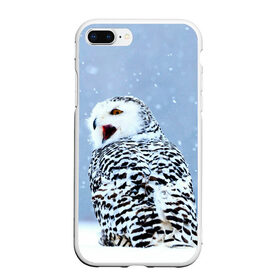 Чехол для iPhone 7Plus/8 Plus матовый с принтом Зимняя птица в Кировске, Силикон | Область печати: задняя сторона чехла, без боковых панелей | животные | звери | зима | зимний | зимняя | лес | природа | птица | сова