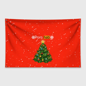 Флаг-баннер с принтом New Year (Porn hub) в Кировске, 100% полиэстер | размер 67 х 109 см, плотность ткани — 95 г/м2; по краям флага есть четыре люверса для крепления | 