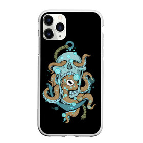 Чехол для iPhone 11 Pro Max матовый с принтом ЧЕРЕП И ЩУПАЛЬЦА в Кировске, Силикон |  | sea | skull | tantecls | water | вода | глаз | голова | море | морская | океан | осьминог | череп | щупальца | якорь
